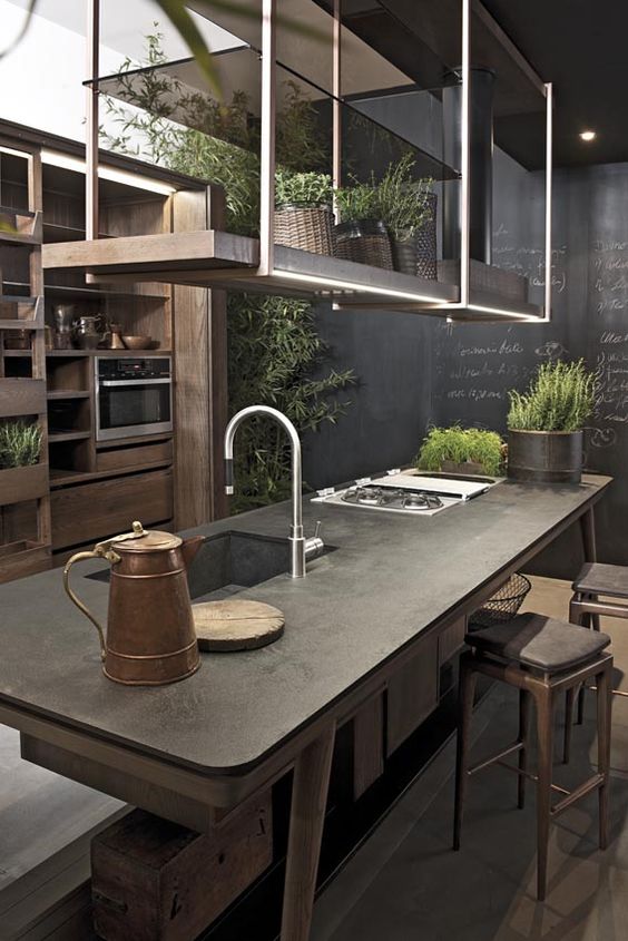 chalk-board-kitchen-with-plants